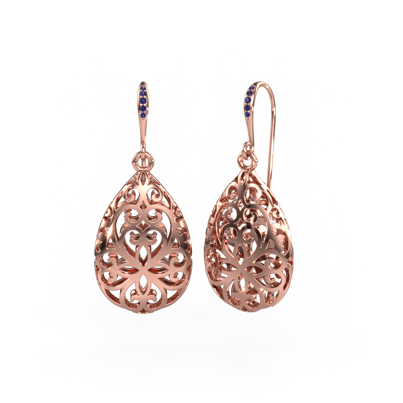 Afbeelding van Oorhangers Idalia 1 585 rosé goud Saffier 1.1 mm