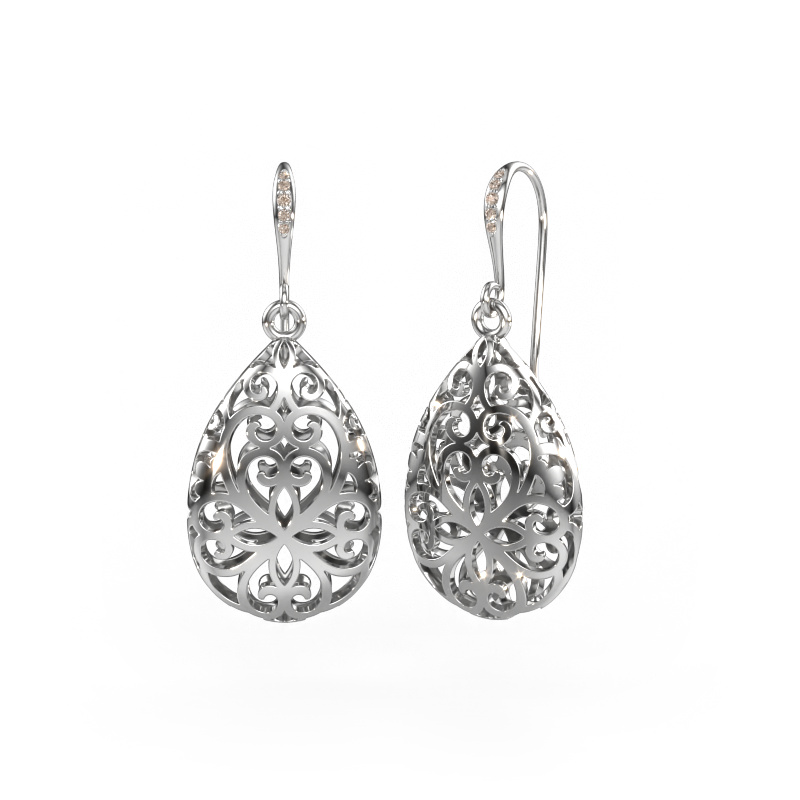 Image de Pendants d'oreilles Idalia 1 585 or blanc Diamant brun 0.033 crt