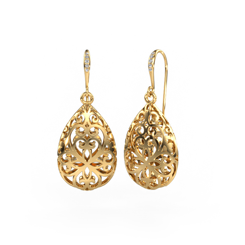 Image of Drop earrings Idalia 1 585 gold Diamond 0.033 crt