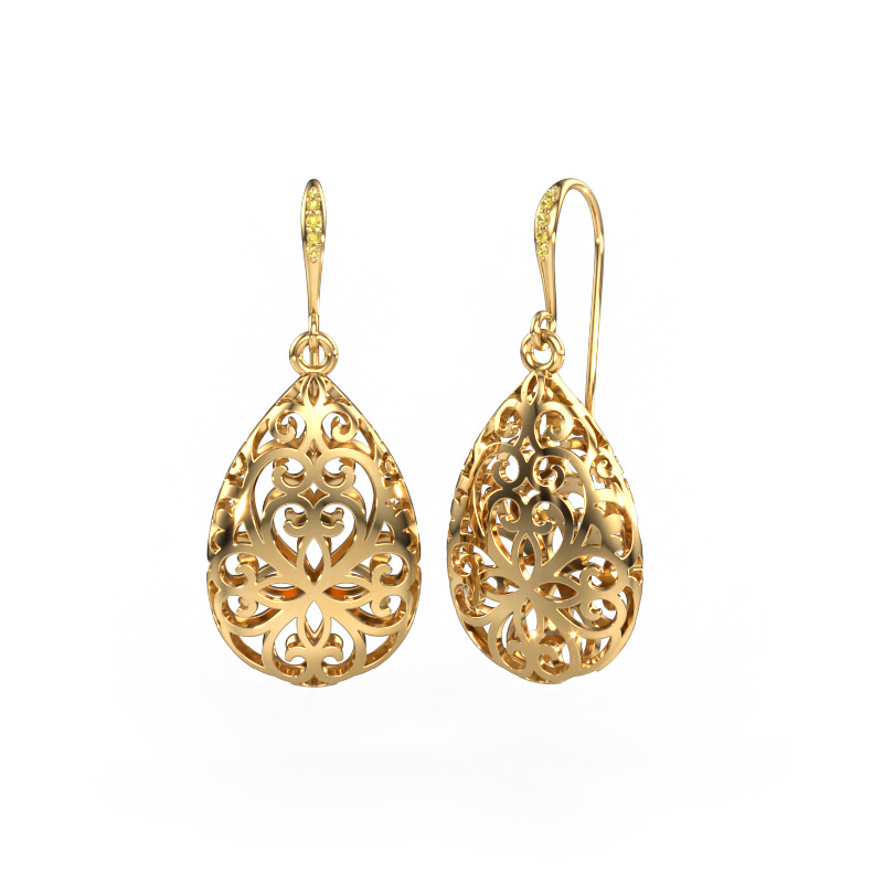 Image de Pendants d'oreilles Idalia 1 585 or jaune Saphir jaune 1.1 mm