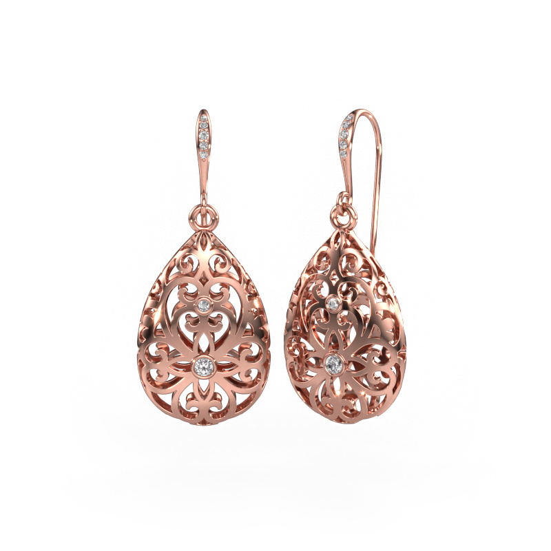 Image de Pendants d'oreilles Idalia 2 585 or rose Diamant synthétique 0.105 crt
