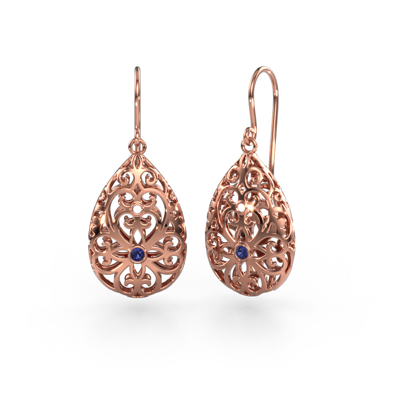 Image de Pendants d'oreilles Idalia 2 585 or rose Saphir 2 mm