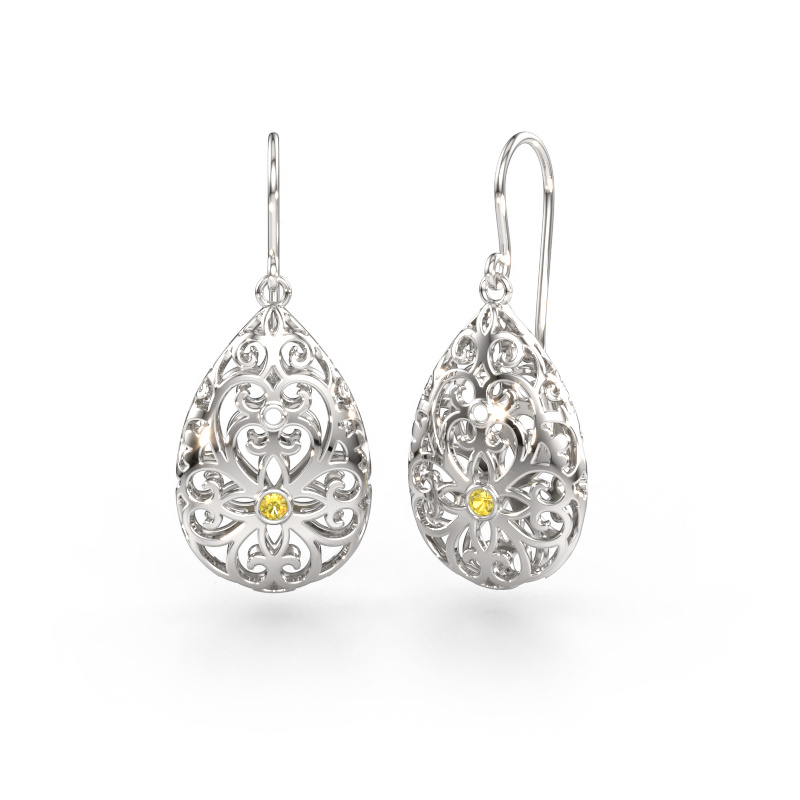 Bild von Ohrhänger Idalia 2 585 Weißgold Gelb Saphir 2 mm