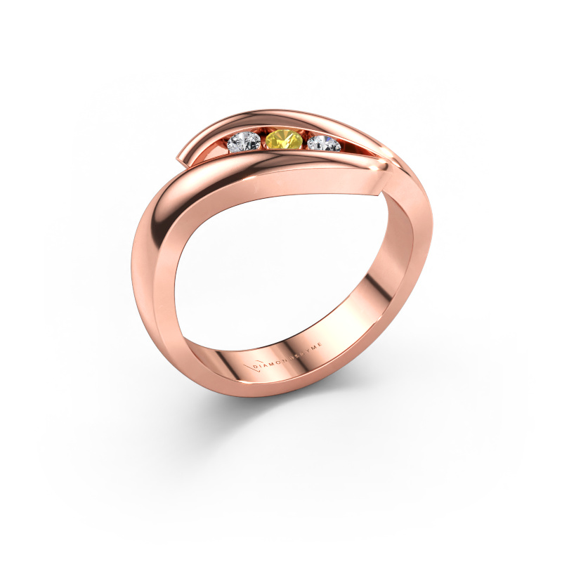 Bild av Ring Ilene 585 roséguld Gul safir 2.4 mm