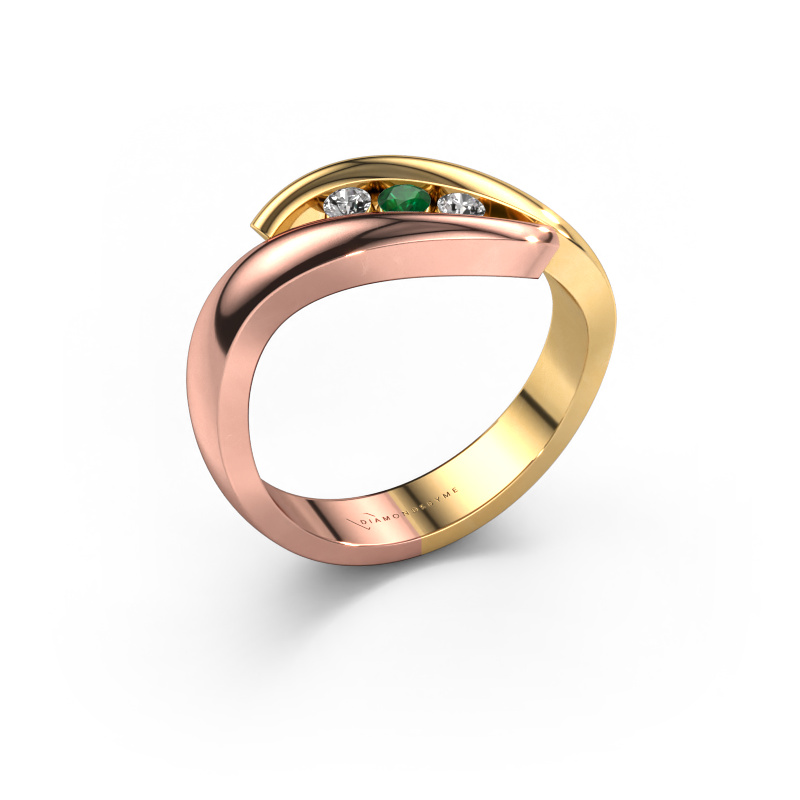 Bild von Ring Ilene 585 Roségold Smaragd 2.4 mm