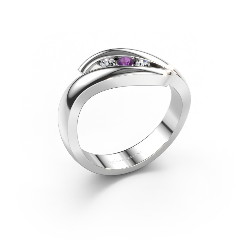 Bild av Ring Ilene 585 vitt guld Ametist 2.4 mm