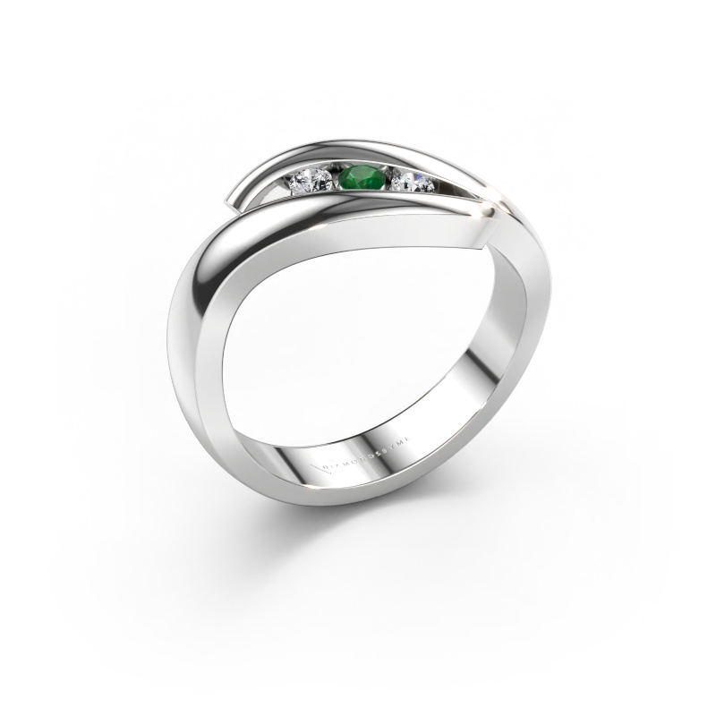 Bild av Ring Ilene 585 vitt guld Smaragd 2.4 mm
