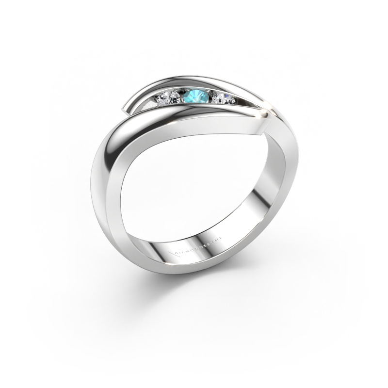 Bild av Ring Ilene 585 vitt guld Blå topas 2.4 mm