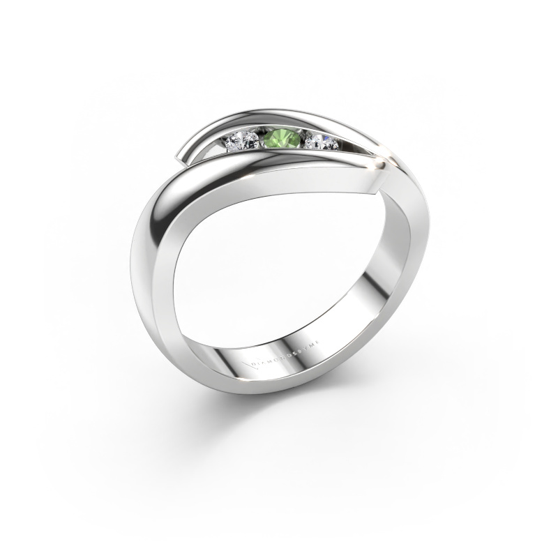 Bild av Ring Ilene 585 vitt guld Grön turmalin 2.4 mm