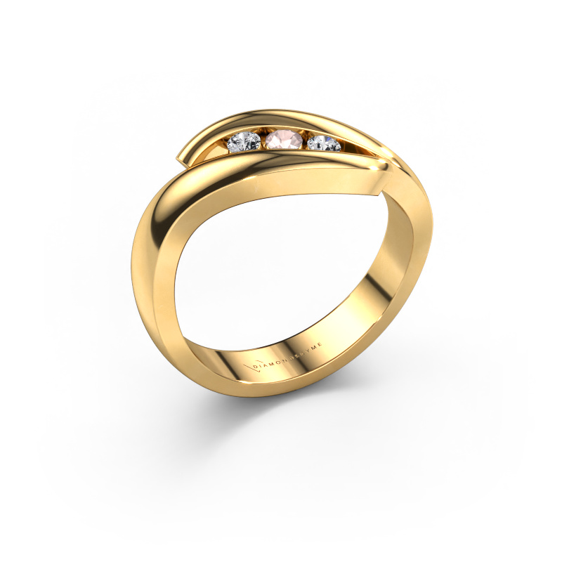 Image of Ring Ilene 585 gold Morganite champagne 2.4 mm