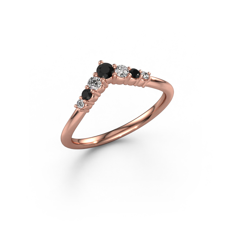 Image of Stacking ring Imani A 585 rose gold Black diamond 0.298 crt