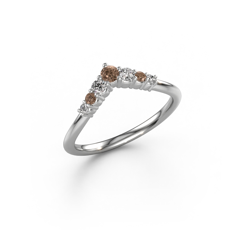 Image of Stacking ring Imani A 585 white gold Brown diamond 0.27 crt