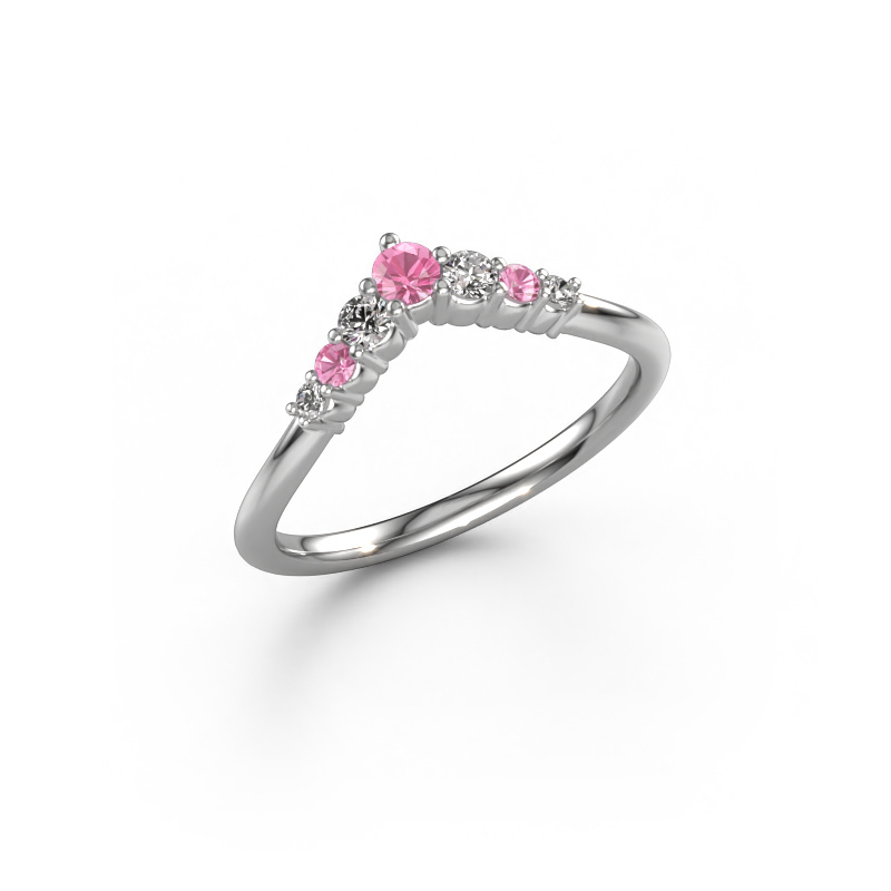 Image of Stacking ring Imani A 585 white gold Pink sapphire 2.8 mm