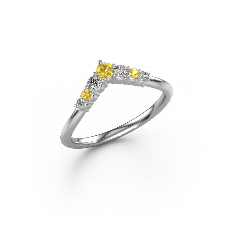 Image of Stacking ring Imani A 585 white gold Yellow sapphire 2.8 mm