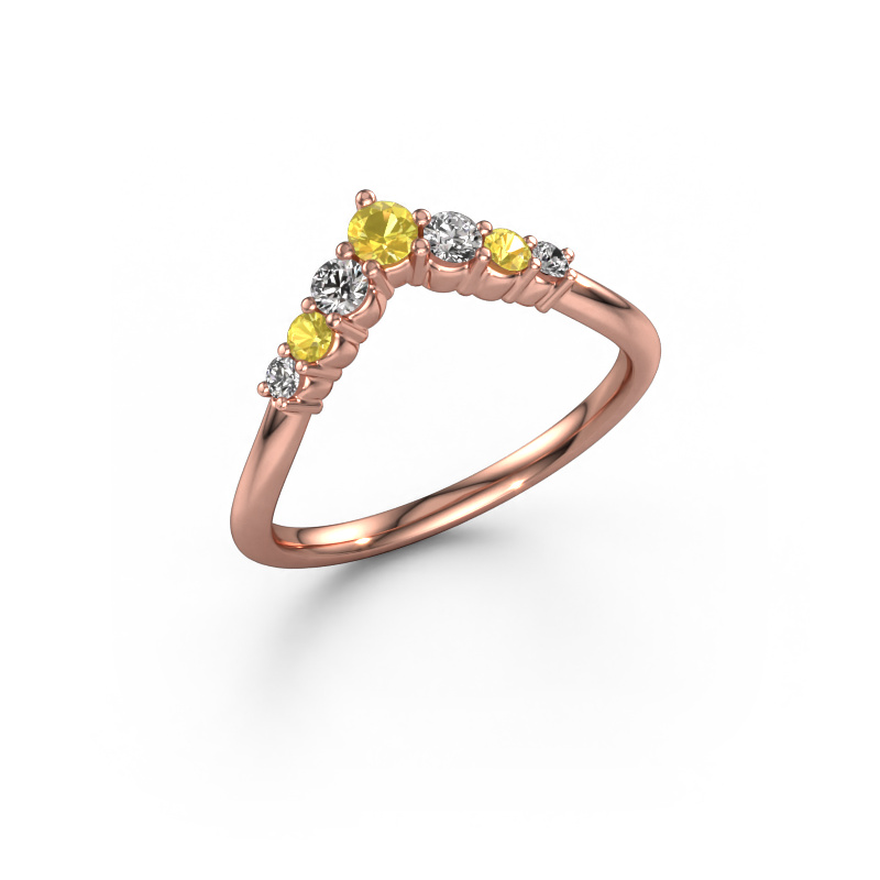 Afbeelding van Aanschuifring Imani B 585 rosé goud Gele saffier 2.9 mm