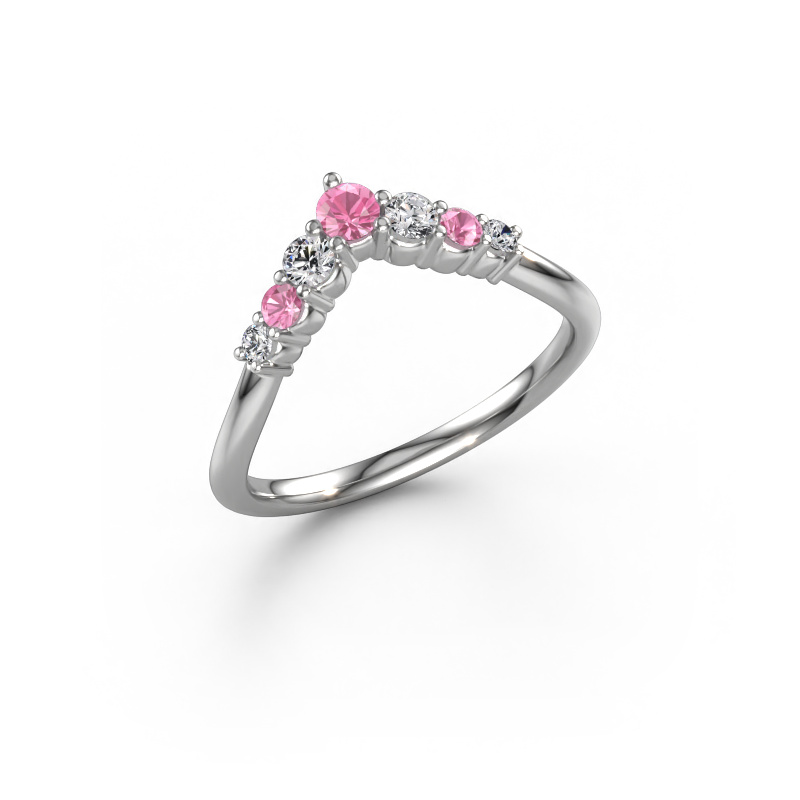 Image of Stackable ring Imani B 585 white gold Pink sapphire 2.9 mm