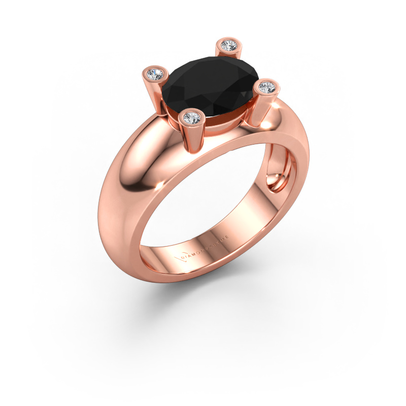 Immagine di Anello Tamara OVL 585 oro rosa Diamante nero 2.22 crt