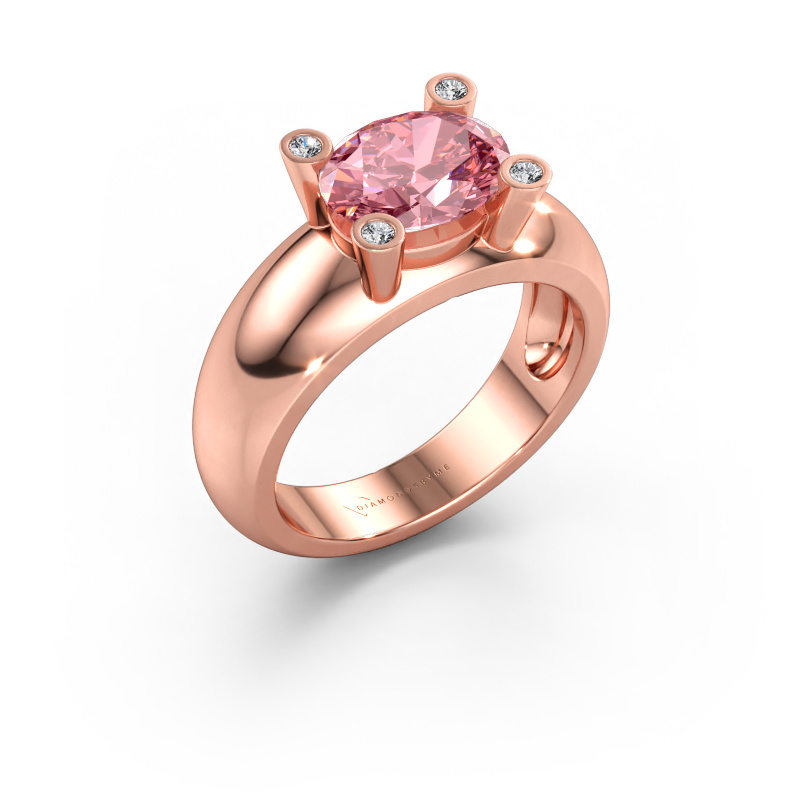 Immagine di Anello Tamara OVL 585 oro rosa Diamante lab grown rosa 9x7 mm