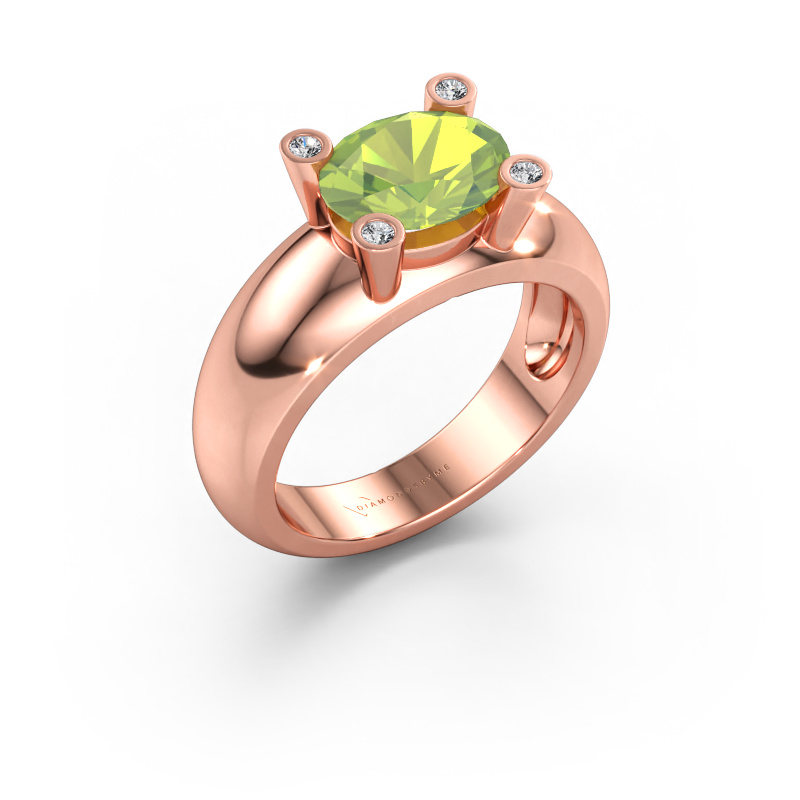 Immagine di Anello Tamara OVL 585 oro rosa Peridoto 9x7 mm