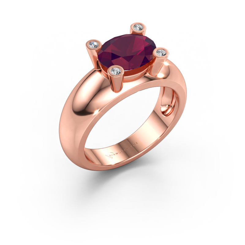 Immagine di Anello Tamara OVL 585 oro rosa Rodolite 9x7 mm