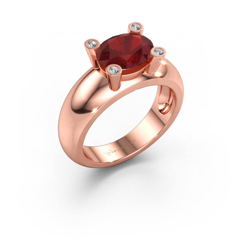 Immagine di Anello Tamara OVL 585 oro rosa Rubino 9x7 mm