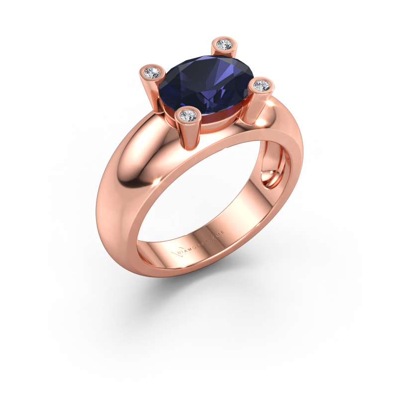 Bild av Ring Tamara OVL 585 roséguld Safir 9x7 mm