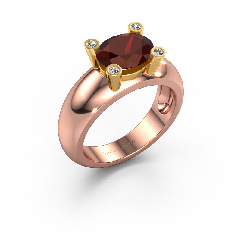 Bild von Ring Tamara OVL 585 Roségold Granat 9x7 mm