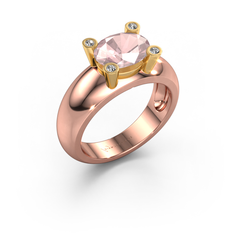 Bild von Ring Tamara OVL 585 Roségold Morganit Champagner 9x7 mm