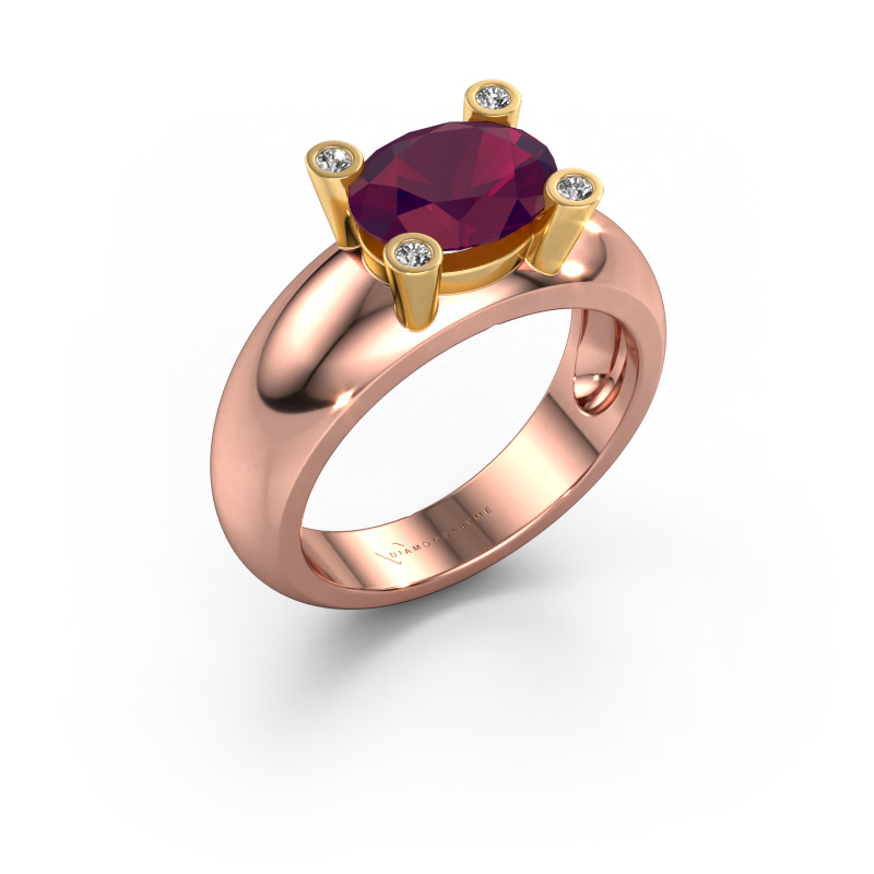 Afbeelding van Ring Tamara OVL 585 rosé goud Rhodoliet 9x7 mm