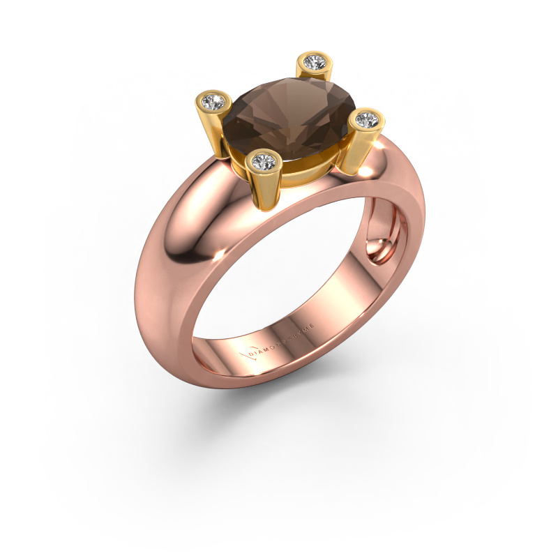 Bild von Ring Tamara OVL 585 Roségold Rauchquarz 9x7 mm
