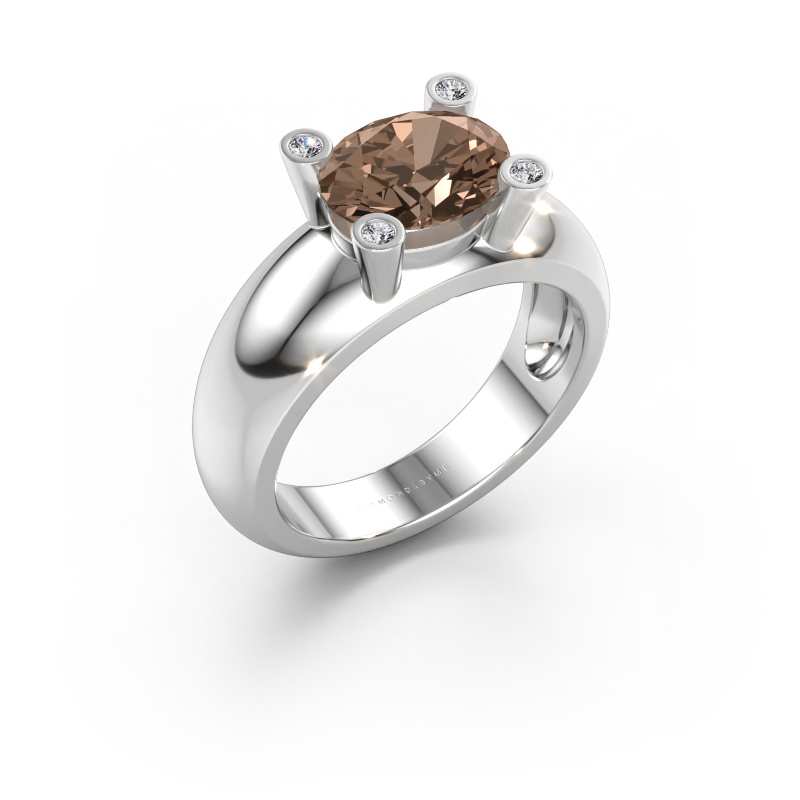 Bild av Ring Tamara OVL 585 vitt guld Brun diamant 1.86 crt