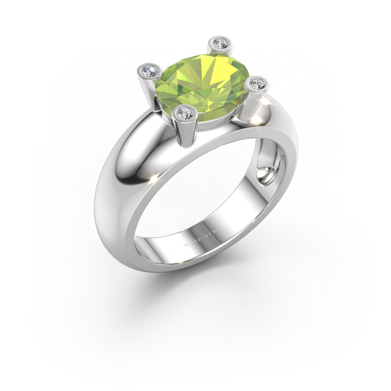 Bild von Ring Tamara OVL 585 Weißgold Peridot 9x7 mm