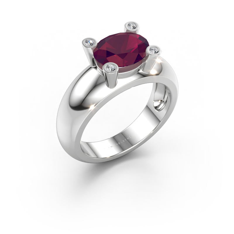 Bild av Ring Tamara OVL 585 vitt guld Rodolit 9x7 mm