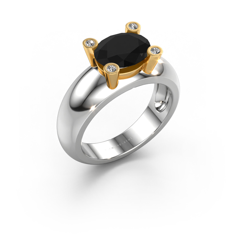 Image of Ring Tamara OVL 585 white gold Black diamond 2.22 crt
