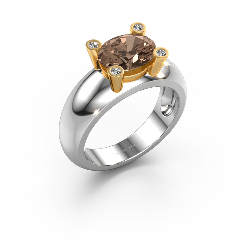Image of Ring Tamara OVL 585 white gold Brown diamond 1.86 crt