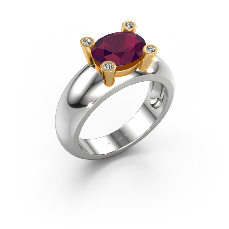 Image of Ring Tamara OVL 585 white gold Rhodolite 9x7 mm