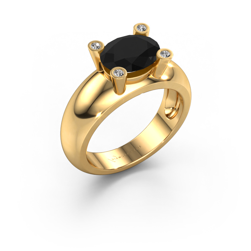 Image de Bague Tamara OVL 585 or jaune Diamant noir 2.22 crt