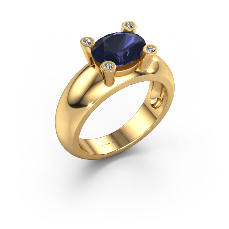 Image of Ring Tamara OVL 585 gold Sapphire 9x7 mm