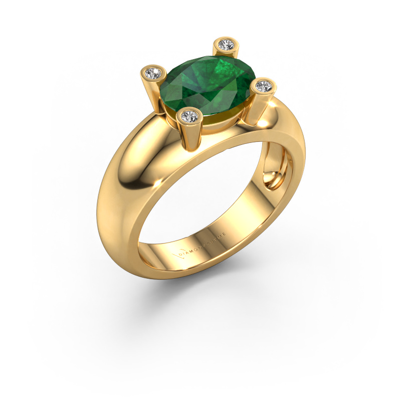Image of Ring Tamara OVL 585 gold Emerald 9x7 mm