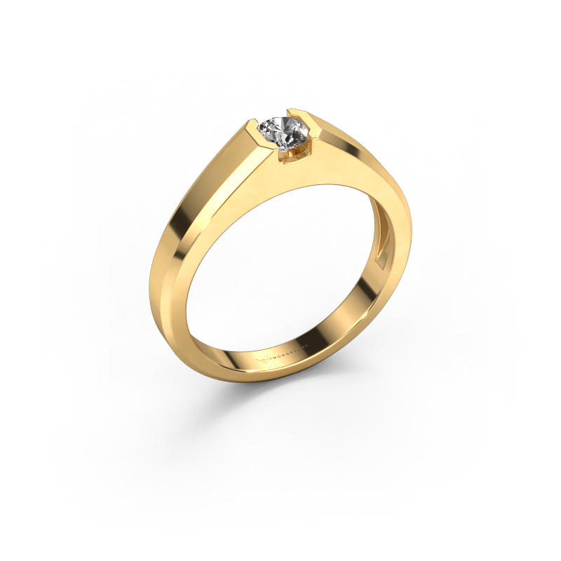 Image of Men's ring Indigo 585 gold Diamond 0.30 crt