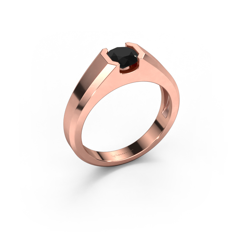 Image of Men's ring Indigo 585 rose gold Black diamond 0.96 crt