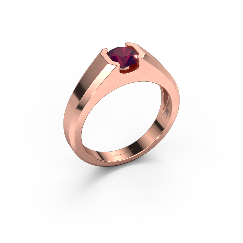 Bild von Herrenring Indigo 585 Roségold Rhodolit 6 mm
