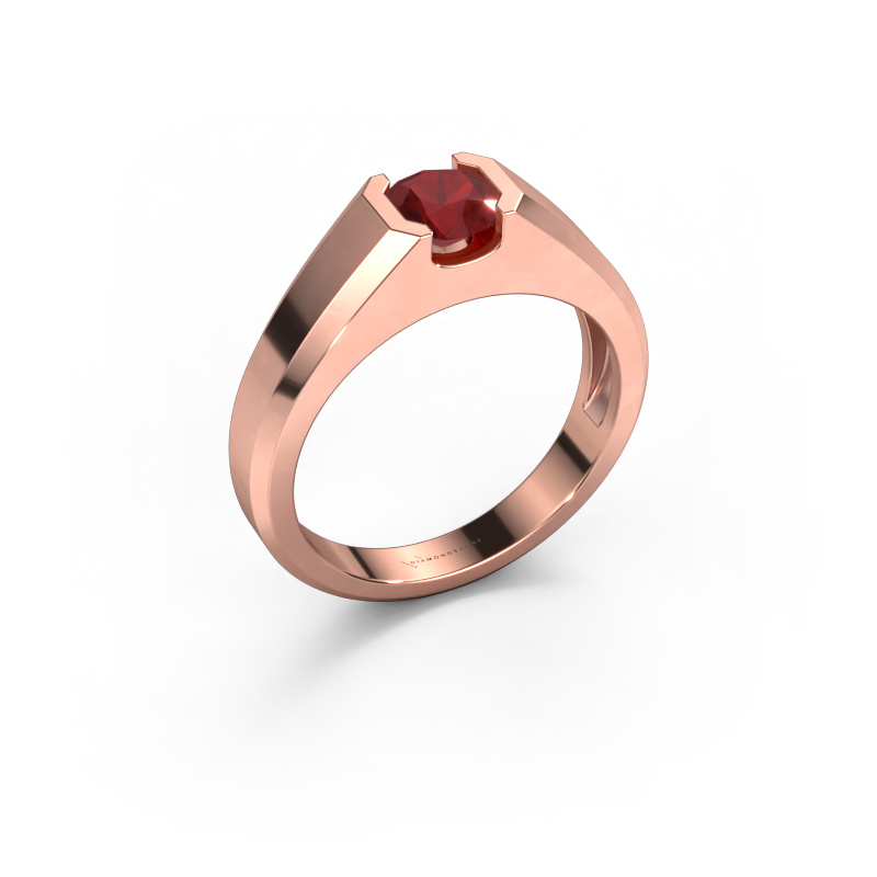 Image of Men's ring Indigo 585 rose gold Ruby 6 mm