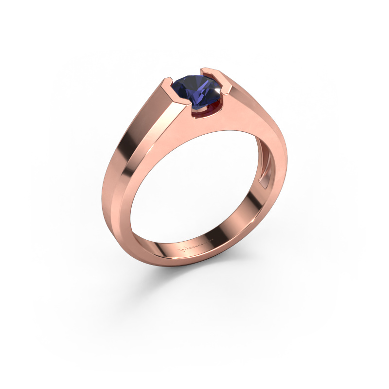 Bild von Herrenring Indigo 585 Roségold Saphir 6 mm