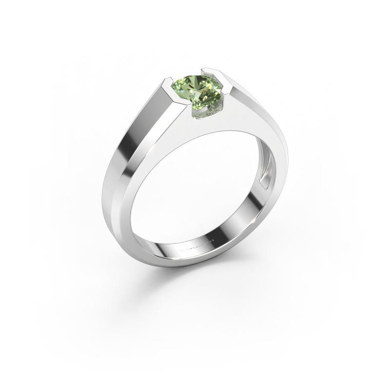 Bild av Herrring Indigo 585 vitt guld Grön labbodlad diamant 6 mm