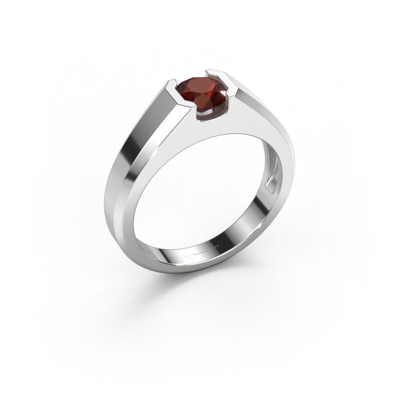 Image of Men's ring Indigo 585 white gold Garnet 6 mm