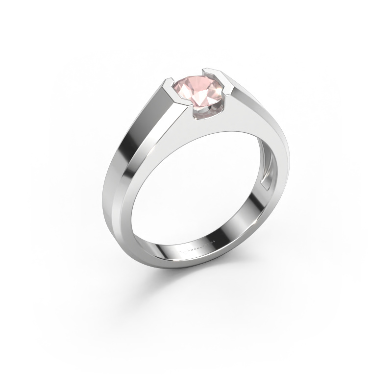 Image of Men's ring Indigo 585 white gold Morganite champagne 6 mm