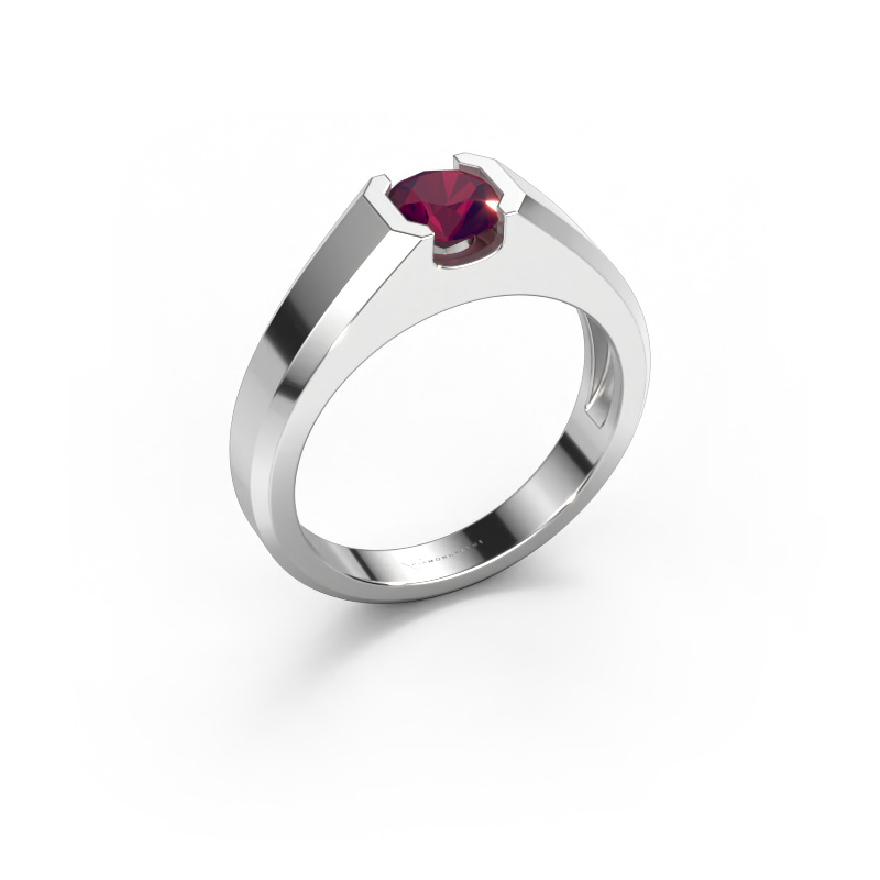 Image of Men's ring Indigo 950 platinum Rhodolite 6 mm