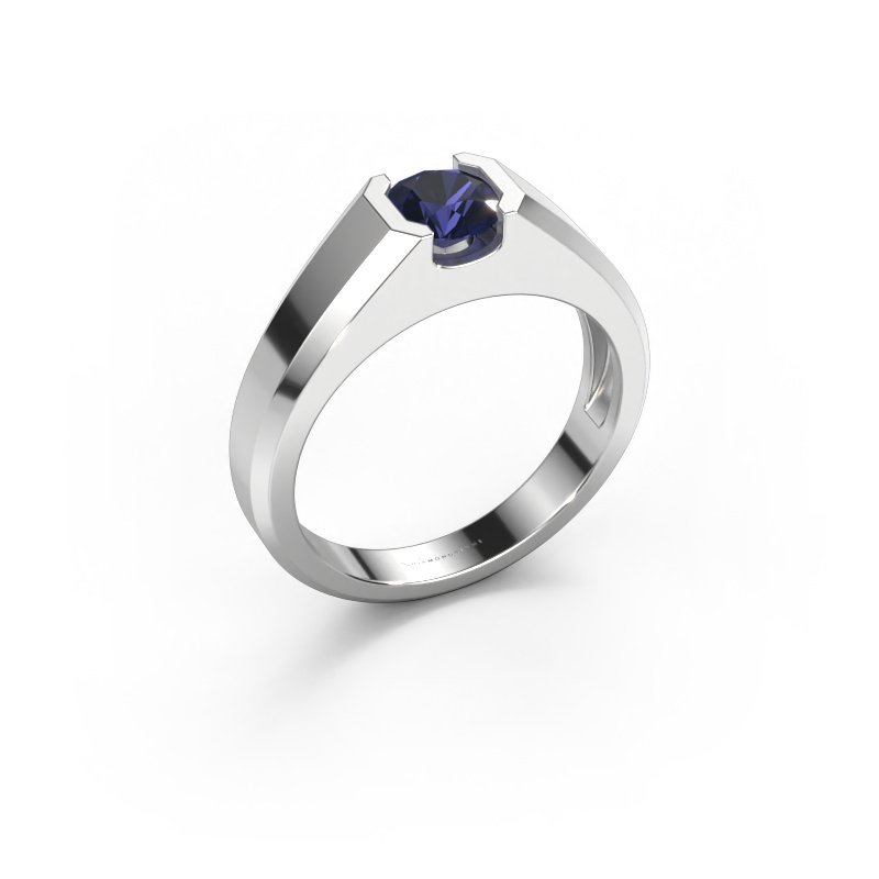 Image of Men's ring Indigo 950 platinum Sapphire 6 mm
