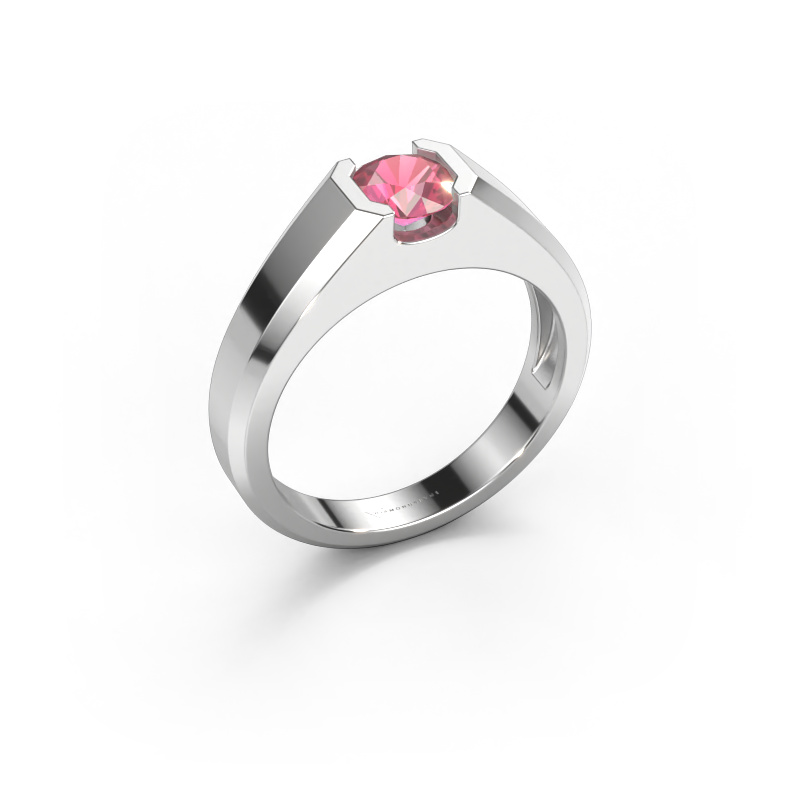 Bild von Herrenring Indigo 950 Platin Turmalin rosa 6 mm